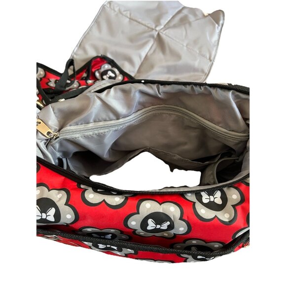 DISNEY BABY MINNIE MOUSE 5-in-1 Adjustable Strap Red Carryall Diaper Bag Set NWT - Picture 7 of 12